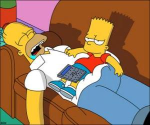пазл Барт сидит на живот Гомера
